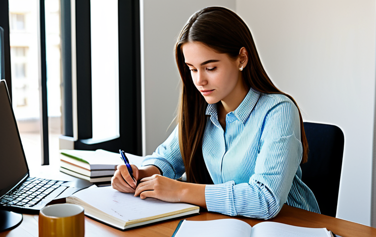 Study Planning**

A young adult, fully clothed in modest attire, sitting at a desk covered in books and notes, creating a study schedule, bright and organized workspace, soft natural light, professional photography, perfect anatomy, correct proportions, natural pose, family-friendly, appropriate content, safe for work.

**